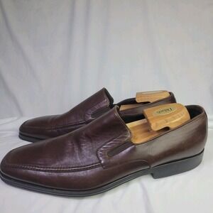 Bruno Magli Brown Leather Raging Loafers Shoes Mens Sz 15 Handmade Dress Work